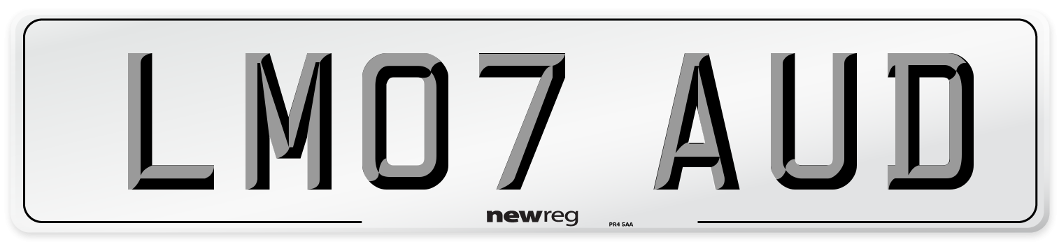 LM07 AUD Number Plate from New Reg